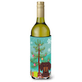 Caroline'S Treasures Bb4256Literk Merry Christmas Tree Dachshund Chocolate Wine Bottle Beverage Insulator Hugger, 750Ml, Multi