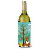 Caroline'S Treasures Bb4259Literk Merry Christmas Tree Bull Terrier Red Wine Bottle Beverage Insulator Hugger, 750Ml, Multicol