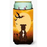 Caroline'S Treasures Halloween Staffordshire Bull Terrier Chocolate Tall Boy Beverage Insulator Hugger Bb4314Tbc, Multicolor