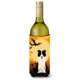 Caroline'S Treasures Bb4384Literk Halloween Border Collie Black White Wine Bottle Beverage Insulator Hugger, 750Ml, Multicolor
