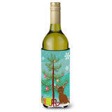 Caroline'S Treasures Abyssinian Cat Merry Christmas Tree Wine Bottle Beverage Insulator Hugger, 750 Ml, Multicolor