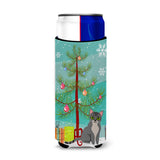 Caroline'S Treasures Asian Cat Merry Christmas Tree Michelob Ultra Hugger For Slim Cans, Slim Can, Multicolor