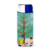 Caroline'S Treasures Birman Cat Merry Christmas Tree Michelob Ultra Hugger For Slim Cans, Slim Can, Multicolor