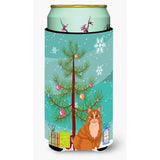 Caroline'S Treasures Maine Coon Cat Merry Christmas Tree Tall Boy Beverage Insulator Hugger, Multicolor