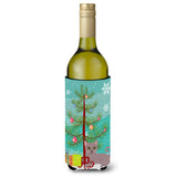 Caroline'S Treasures Russian Blue Cat Merry Christmas Tree Wine Bottle Beverage Insulator Hugger, 750 Ml, Multicolor