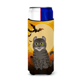 Caroline'S Treasures Halloween American Curl Cat Michelob Ultra Hugger For Slim Cans, Slim Can, Multicolor