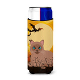 Caroline'S Treasures Halloween Tonkinese Cat Michelob Ultra Hugger For Slim Cans, Slim Can, Multicolor