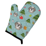 Caroline'S Treasures Bb5039Ovmt Christmas Gray Silver Shih Tzu Oven Mitt, 12 By 8.5, Multicolor