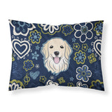 Blue Flowers Golden Retriever Fabric Standard Pillowcase