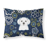 Blue Flowers Maltese Fabric Standard Pillowcase