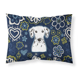 Blue Flowers Dalmatian Fabric Standard Pillowcase