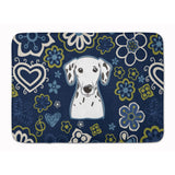 Caroline'S Treasures Blue Flowers Dalmatian Floor Mat, 19 X 27, Multicolor