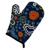 Caroline'S Treasures Blue Flowers Longhair Red Dachshund, Large, Multicolor Oven Mitt