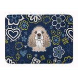 Caroline'S Treasures Blue Flowers Cocker Spaniel Floor Mat, 19 X 27, Multicolor