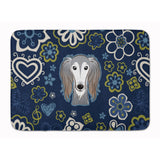 Caroline'S Treasures Blue Flowers Saluki Floor Mat, 19 X 27, Multicolor