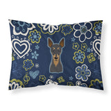 Blue Flowers Min Pin Fabric Standard Pillowcase