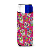 Caroline'S Treasures Day Of The Dead Pink Michelob Ultra Hugger For Slim Cans, Slim Can, Multicolor