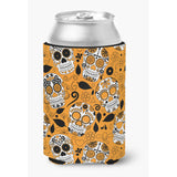 Caroline'S Treasures Day Of The Dead Orange Can Or Bottle Hugger, Can Hugger, Multicolor