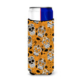 Caroline'S Treasures Day Of The Dead Orange Michelob Ultra Hugger For Slim Cans, Slim Can, Multicolor