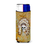 Caroline'S Treasures Day Of The Dead Indian Skull Michelob Ultra Hugger For Slim Cans, Slim Can, Multicolor