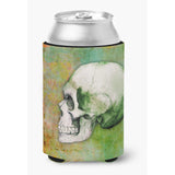 Caroline'S Treasures Day Of The Dead Green Skull Can Or Bottle Hugger, Can Hugger, Multicolor