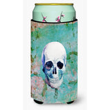 Caroline'S Treasures Day Of The Dead Teal Skull Tall Boy Beverage Insulator Hugger, Multicolor