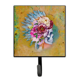 Caroline'S Treasures Day Of The Dead Flowers Skull Wall Hook, Small, Multicolor