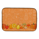Caroline'S Treasures Fruits And Vegetables In Orange Dish Drying Mat, 14 X 21, Multicolor