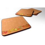 Caroline'S Treasures Fruits & Vegetables In Orange Foam Coaster Set Of 4, 3.5, Multicolor