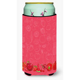 Caroline'S Treasures Fruits & Vegetables In Red Tall Boy Beverage Insulator Hugger, Multicolor