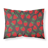 Caroline'S Treasures Strawberries On Gray Printed, Polyester, 250 Thread Count, Envelope Closure Pillowcase, Standard, Multico