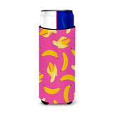 Caroline'S Treasures Bananas On Pink Michelob Ultra Hugger For Slim Cans, Slim Can, Multicolor