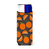 Caroline'S Treasures Oranges On Gray Michelob Ultra Hugger For Slim Cans, Slim Can, Multicolor