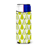Caroline'S Treasures Pears On White Michelob Ultra Hugger For Slim Cans, Slim Can, Multicolor