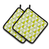 Caroline'S Treasures Pears On White Pair Of Pot Holders, 7.5Hx7.5W, Multicolor