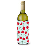 Caroline'S Treasures Cherries On Blue Wine Bottle Beverage Insulator Hugger, 750 Ml, Multicolor