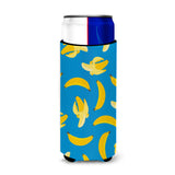Caroline'S Treasures Bananas On Blue Michelob Ultra Hugger For Slim Cans, Slim Can, Multicolor