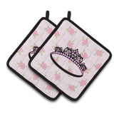 Caroline'S Treasures Ballerina Tiara Sparkles Pair Of Pot Holders, 7.5Hx7.5W, Multicolor
