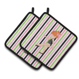 Caroline'S Treasures Ballerina Red Head Pt. Pair Of Pot Holders, 7.5Hx7.5W, Multicolor
