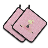 Caroline'S Treasures Ballerina Blonde Jete Pair Of Pot Holders, 7.5Hx7.5W, Multicolor