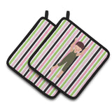 Caroline'S Treasures Dancer Arms Up Bikatard Pair Of Pot Holders, 7.5Hx7.5W, Multicolor