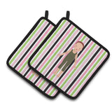 Caroline'S Treasures Dancer Bikatard Flexed Hands Pair Of Pot Holders, 7.5Hx7.5W, Multicolor