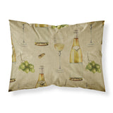 Caroline'S Treasures White Wine On Linen Printed, Polyester, 250 Thread Count, Envelope Closure Pillowcase, Standard, Multicol