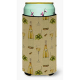 Caroline'S Treasures White Wine On Linen Tall Boy Beverage Insulator Hugger, Multicolor