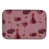 Caroline'S Treasures Red Wine On Linen Dish Drying Mat, 14 X 21