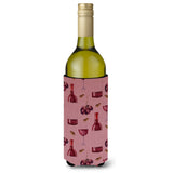 Caroline'S Treasures Bb5195Literk Red Wine On Linen Wine Bottle Beverage Insulator Hugger, 750Ml, Multicolor