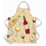 Caroline'S Treasures Red & White Wine Apron, Large, Multicolor