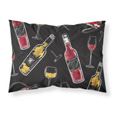 Caroline'S Treasures Red And White Wine On Black Pillowcase, Standard, Multicolor