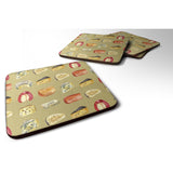 Caroline'S Treasures Cheeses Foam Coaster Set Of 4, 3.5, Multicolor