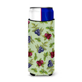Caroline'S Treasures Bb5208Muk Berries In Green Michelob Ultra Hugger For Slim Cans, Slim Can, Multicolor
